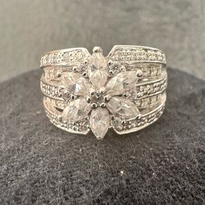 Stunning Vintage .925 Sterling Silver Diamonique cz Diamonds never worn
